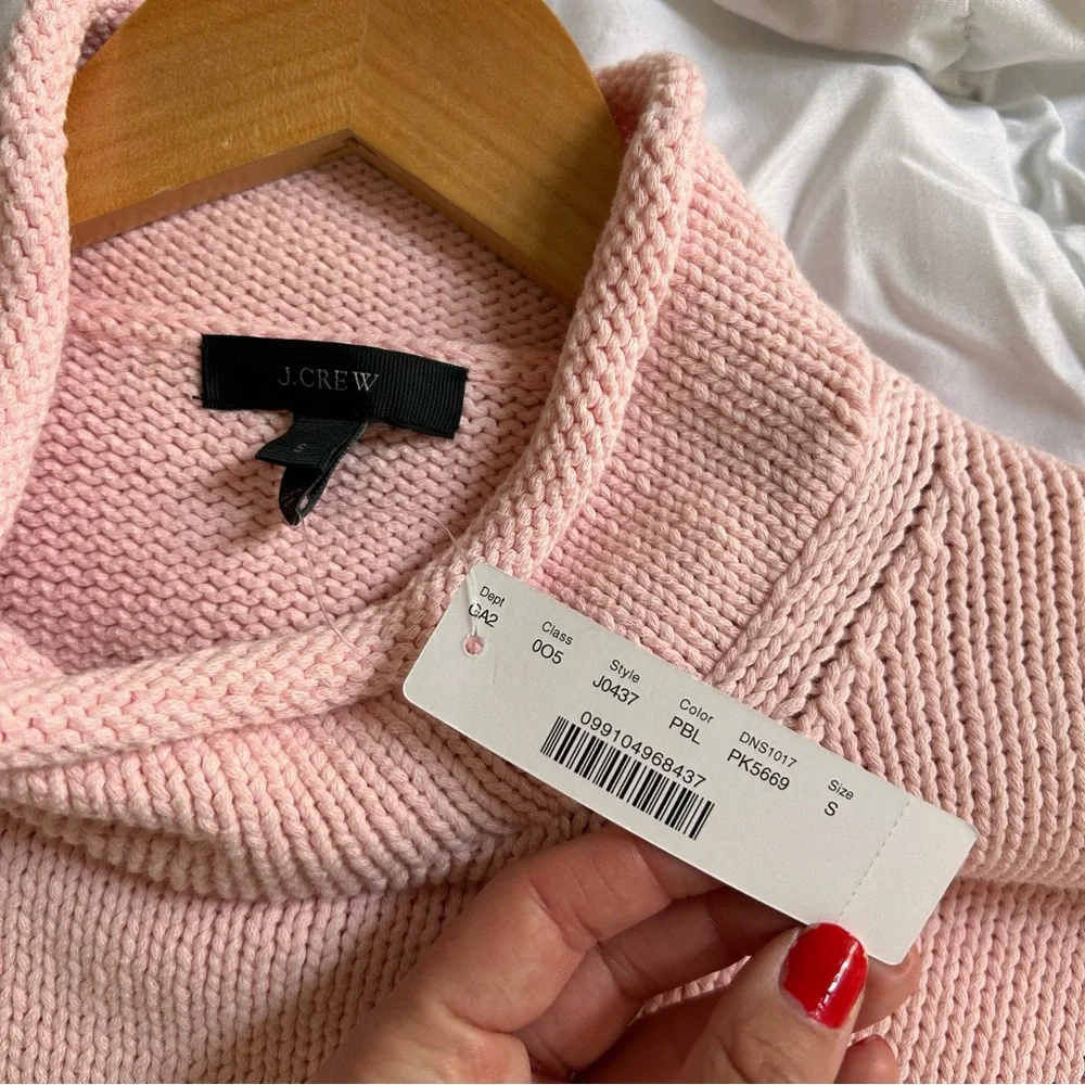 NWT J. Crew 1988 rollneck sweater pink small